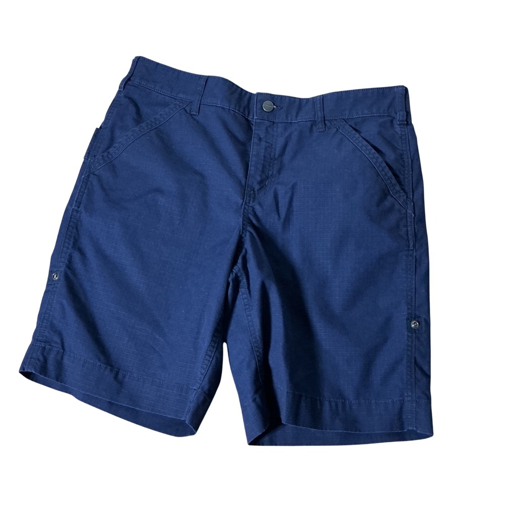 Carhartt Force Ripstop Work Shorts Womens 14 Navy Blue Rugged Utility 104213-NVY
